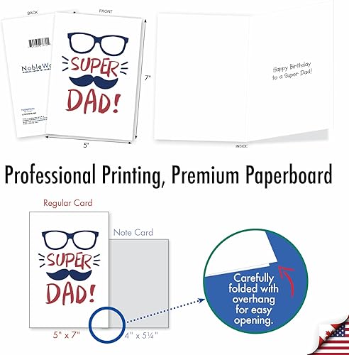 Miniatura 3 de NobleWorks Dad Graphics - Super C10344FBFG Tarjeta de felicitación de cumpleaños para padre con sobre de 5 x 7 pulgadas (1 tarjeta)