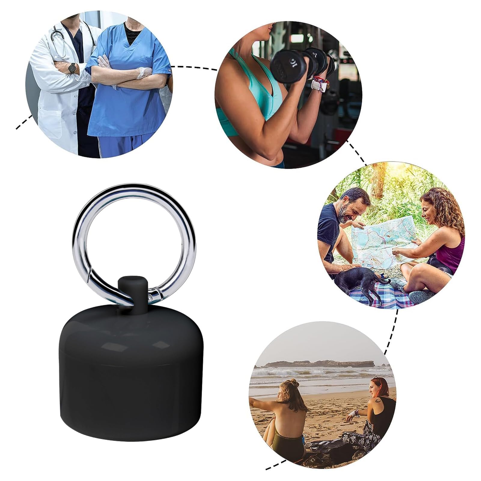 Ptwola Étui Porte-Clés Pour Bagues & Bijoux | Anti-Perte | Portable Pour Sport, Voyage | Multi-Usage