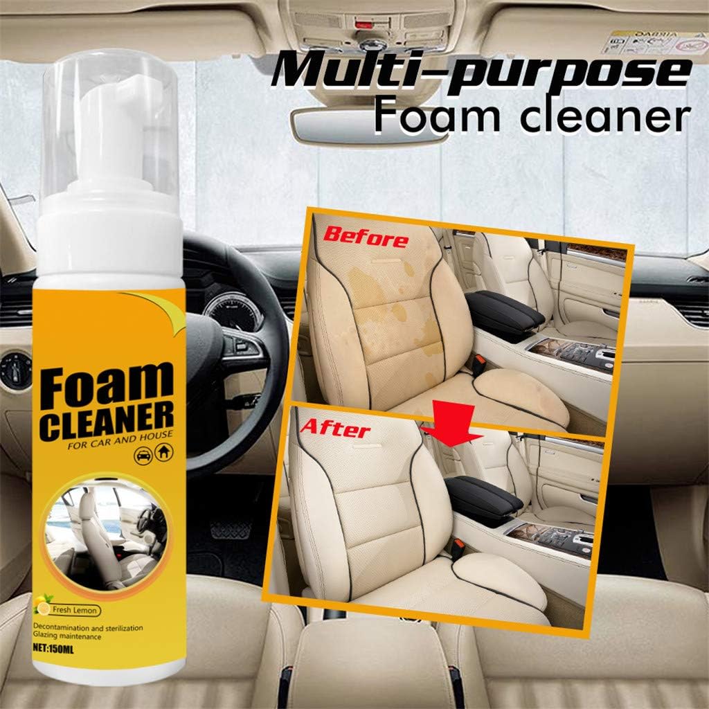 Multi-Functional Foam Cleaner, Cleaning Spray, Cleaning Artifact Cleaners Supplies Strong Decontamination Car Interior Ceiling Leather Seat Cleaner Foam for Car And House (150ml)