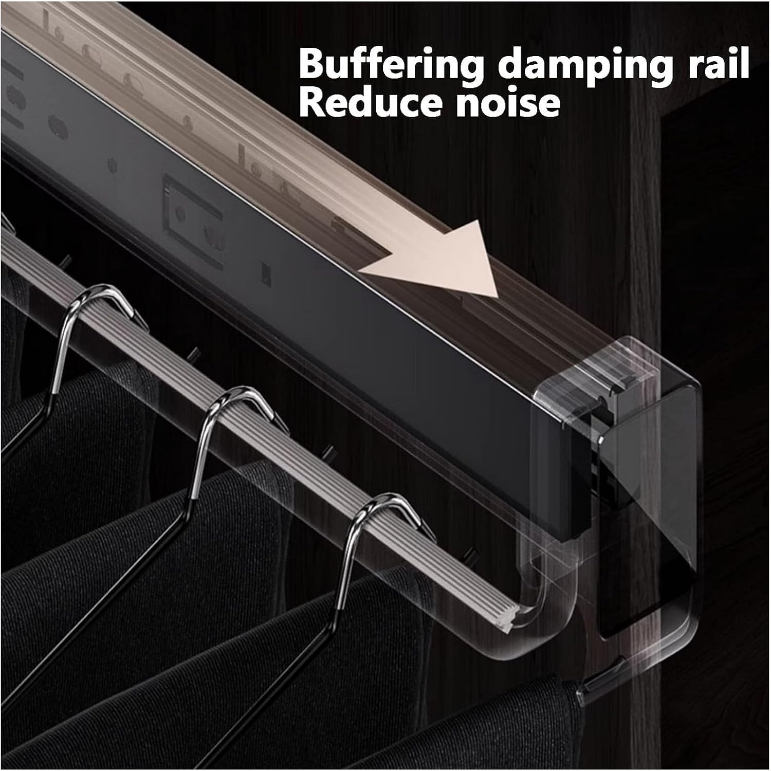 引き出し式ハンガーレール、引き出し式ハンガーロッド、プッシュプルワードローブパンツラック、アルミ合金引き出し式バレットロッド、伸縮式