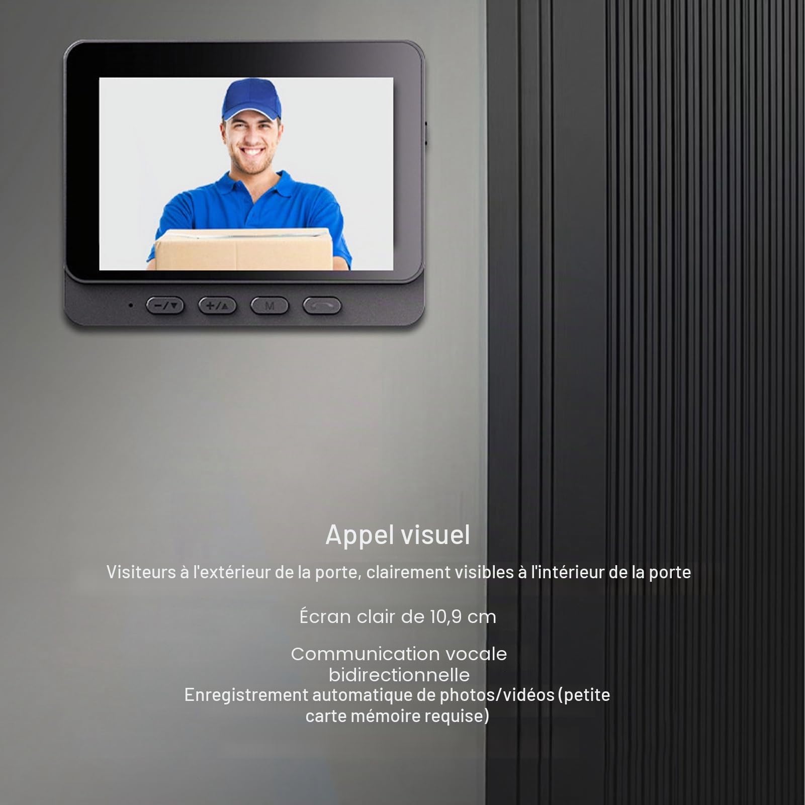 Annadue Visiophone sans Fil WiFi, Caméra de Sonnette 1080P avec Moniteur, Système D'interphone Vidéo avec Sonnette Vidéo à Vision Nocturne pour la Surveillance à Domicile