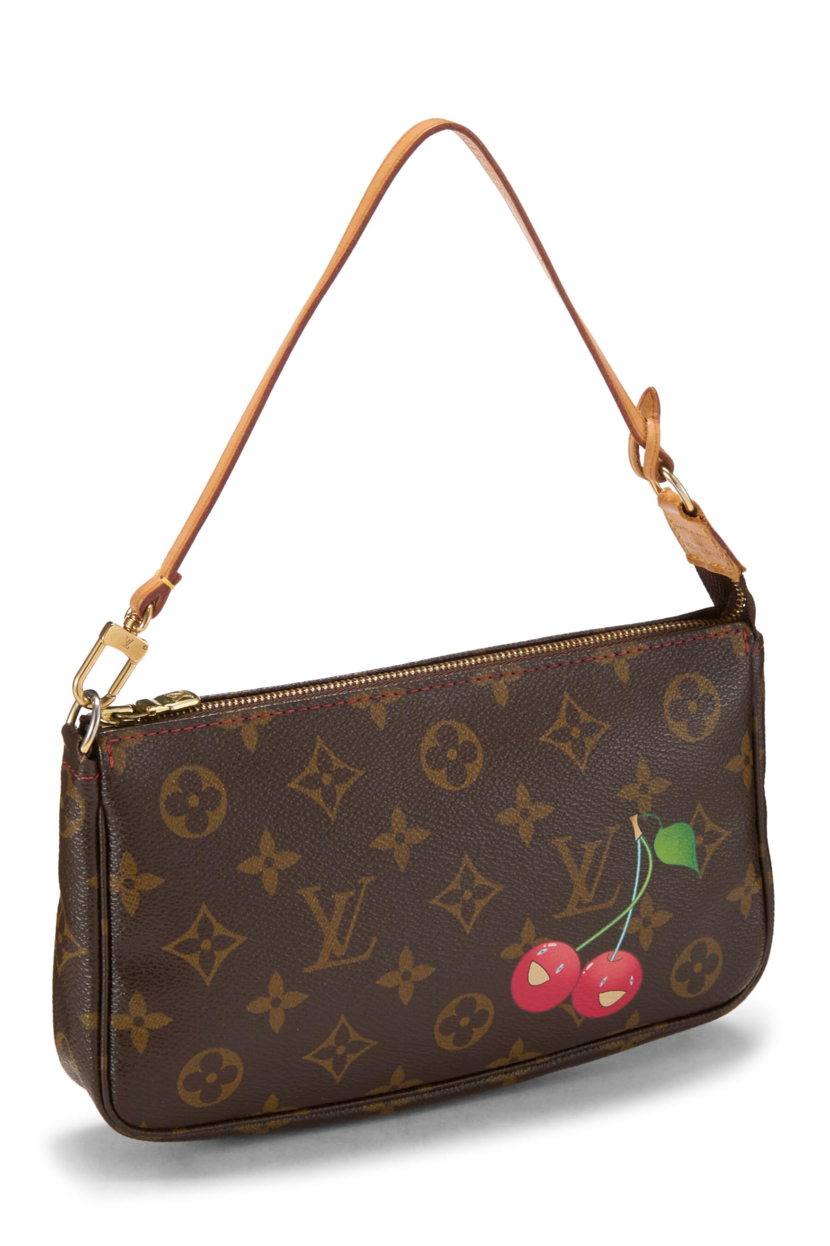 Louis Vuitton, Pre-Loved Takashi Murakami x Louis Vuitton Monogram Canvas Cerises Pochette Accessoires, Brown