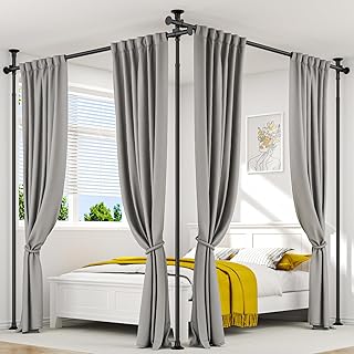 ALLZONE Partition Room Divider Curtain Rod, Adjustable Wall Divider for ...