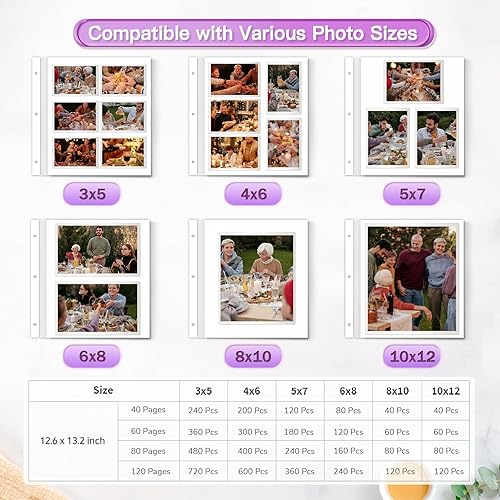 Miniatura 122 de Popotop Álbum de fotos autoadhesivo para álbumes de recortes de 4 x 6 pulgadas, 5 x 7 pulgadas, 8 x 10 pulgadas, álbumes de fotos de bricolaje como