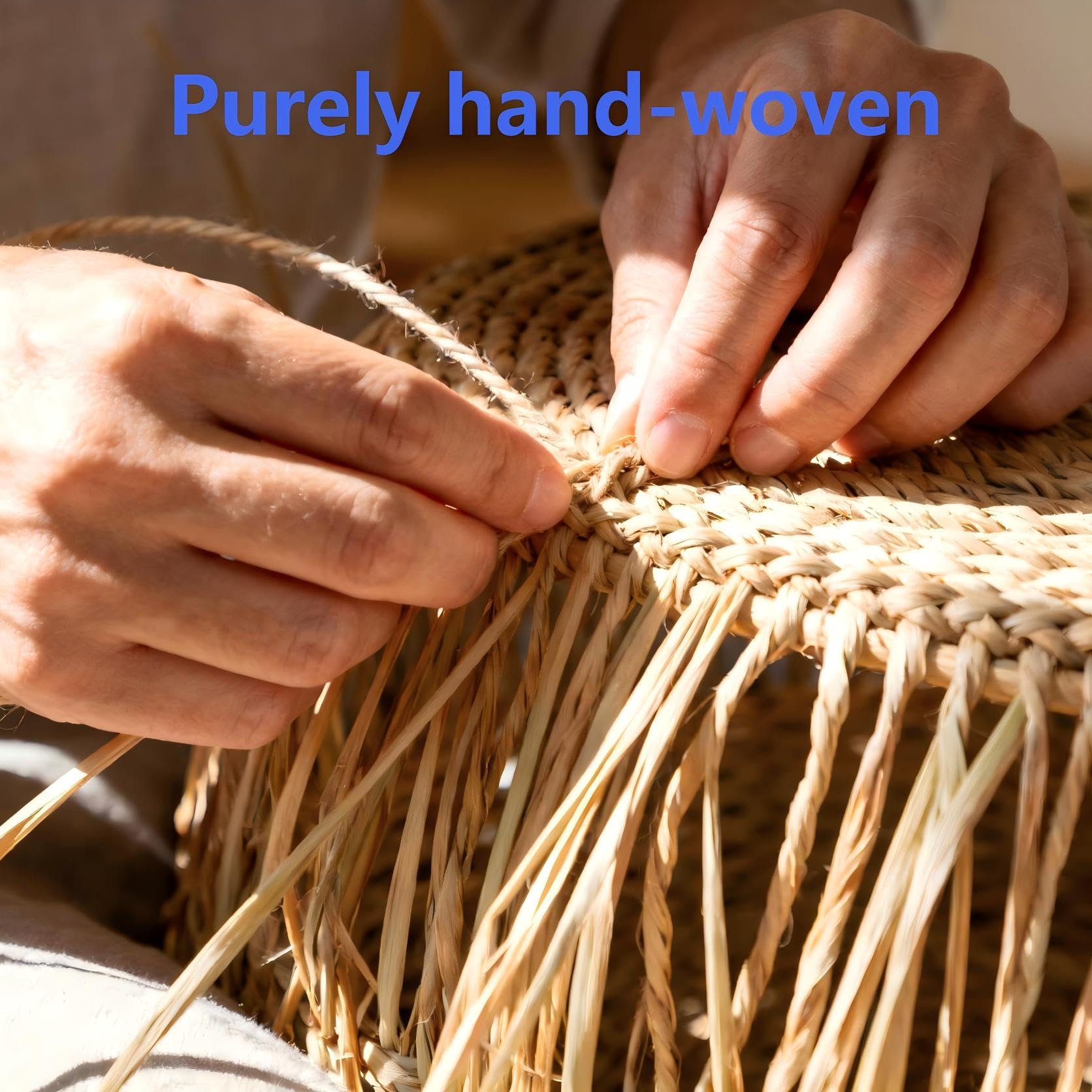 Cesta de mimbre con borde festoneado, cestas de almacenamiento tejidas a mano para estantes, cestas naturales para organizar (M-14 pulgadas de largo x 10.5 pulgadas de ancho x 6 pulgadas de alto)