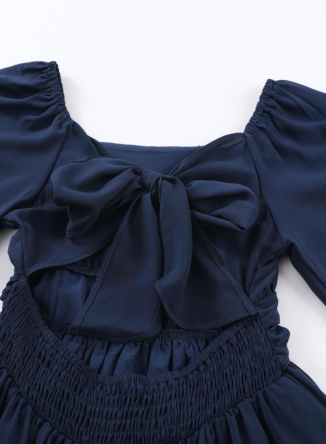 blibean Girls Long Sleeve Tie Back Dress Tween Fall Off Shoulder Dress Size 6-15 Years - Image 6