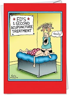 NobleWorks Porcupine Acupuncture - Get Well Greeting Card with Envelope (4.63 x 6.75 Inch) - 8541