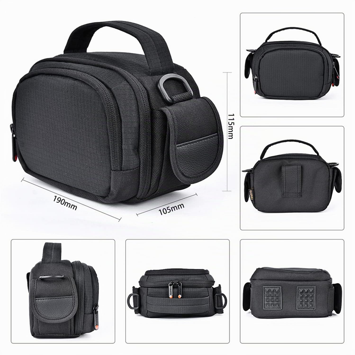 Sacoche Fosoto pour caméscope Handycam Panasonic et Sony, Noir