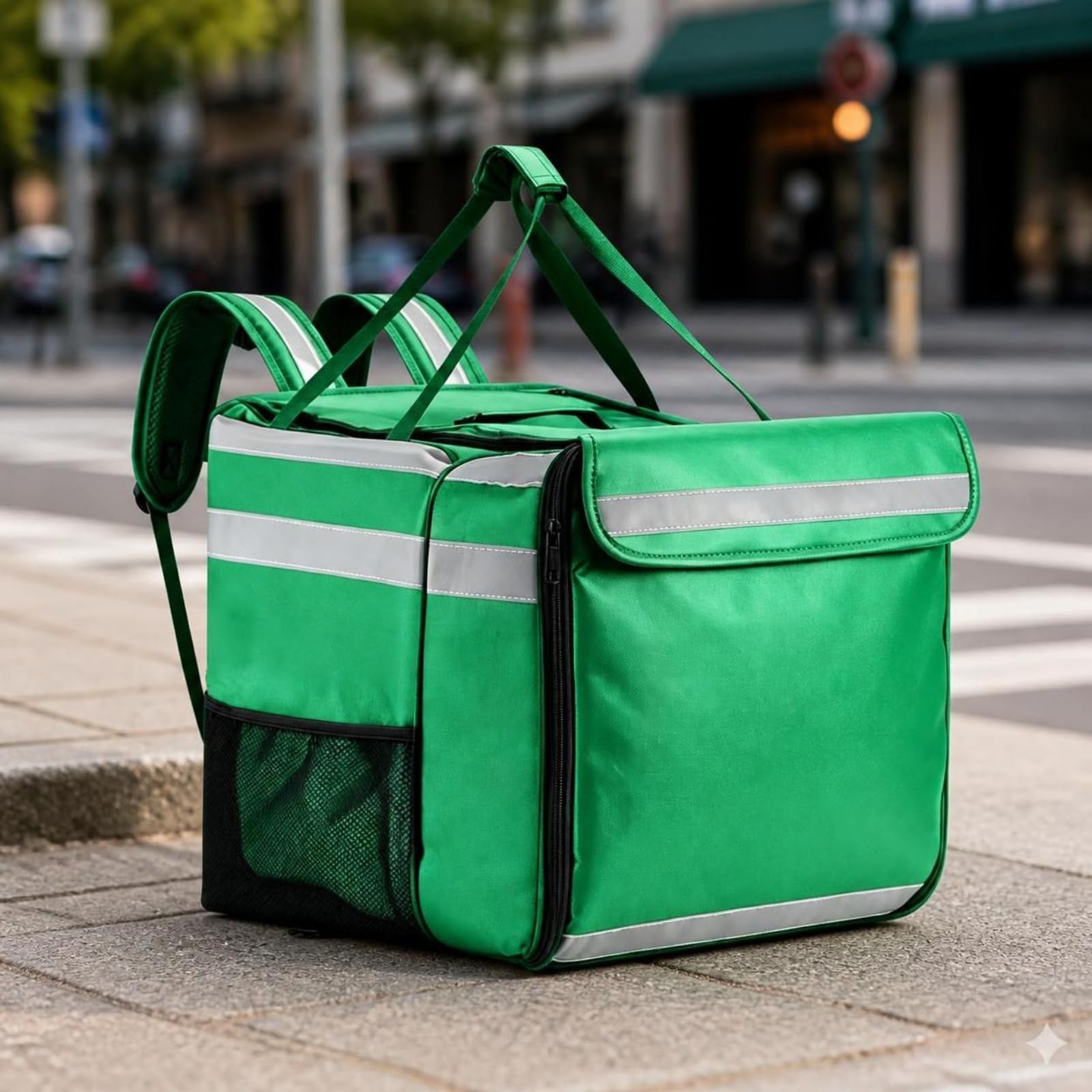 Bolsa Térmica Transporte Plegable | Acolchada, Mochila Térmica con Divisor, Cómoda, para Reparto para Entrega, Negro