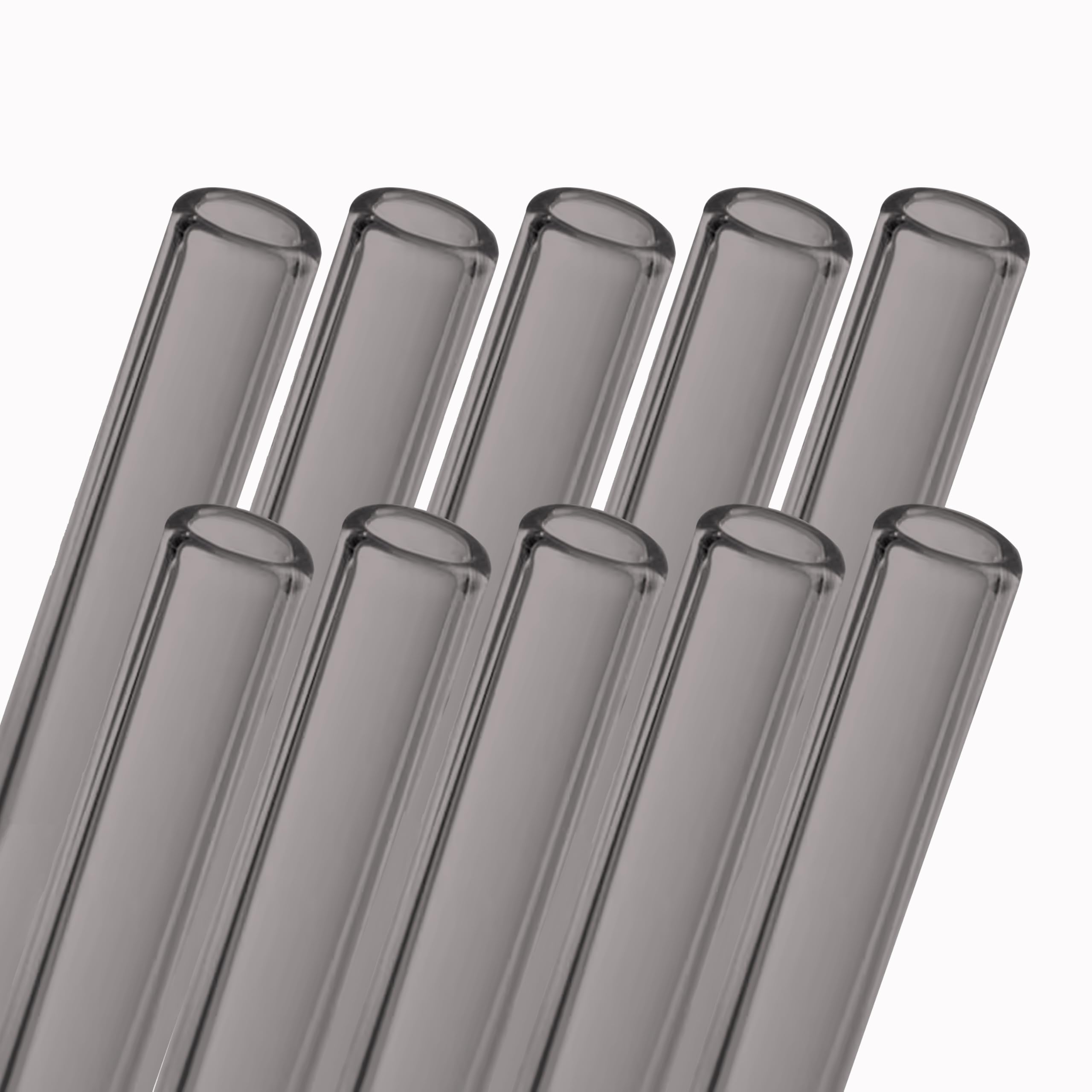 AOMI Glass Blowing Tubes, 10pcs 8inch Long Translucent Black OD 12mm 8mm ID 2mm Wall Thickness Borocilicate Glass Tubes for Cut Art DIY