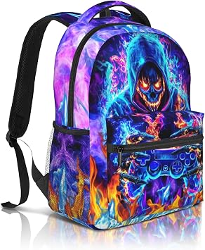 Boys Backpack For Kids School Backpack For Boys Children Game Bookbag Teens Elementary Middle School Backpacks for Boy 6-18 Waterproof Lightweight 17 Inches Travel Back Pack