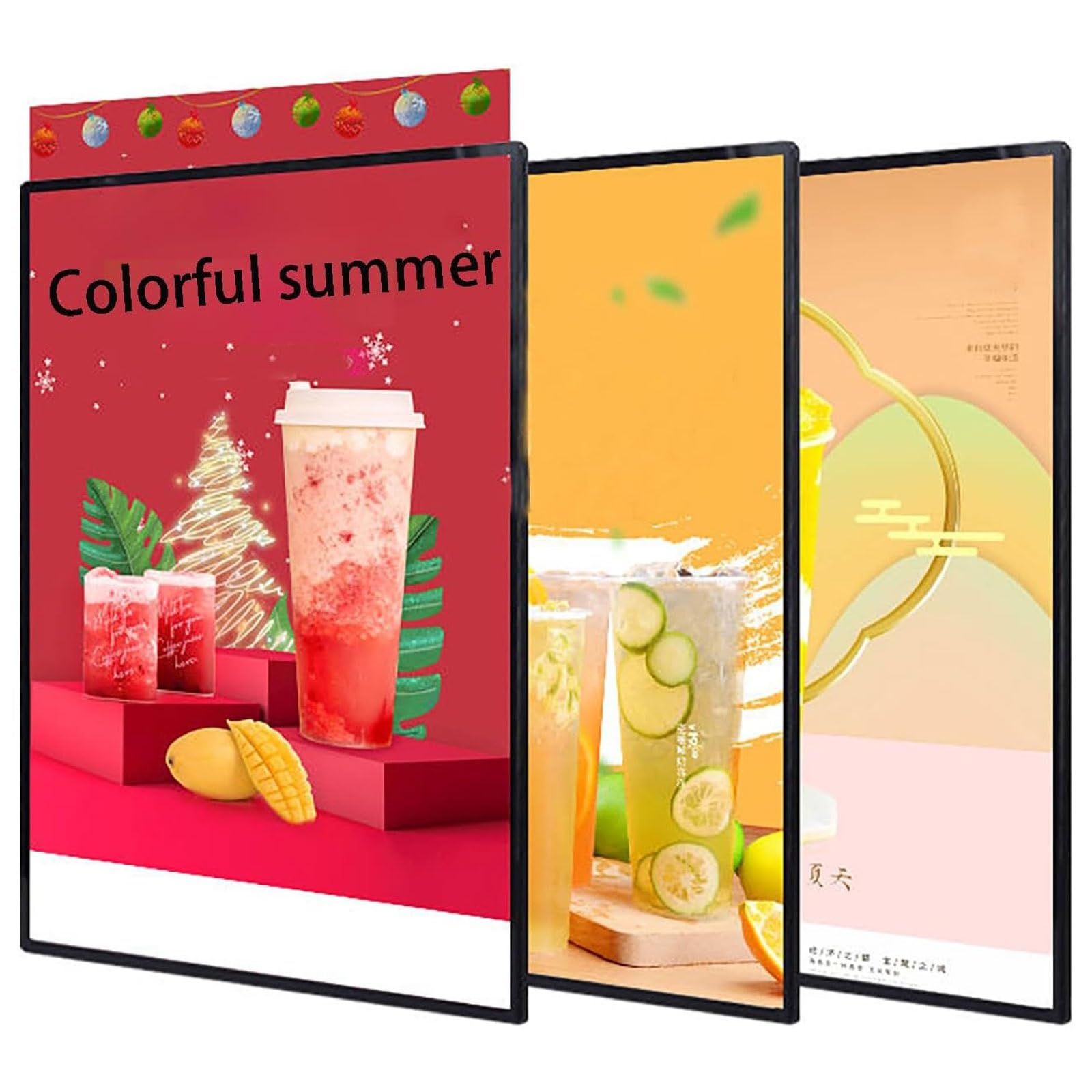 Caisson Lumineux LED Ultra-Mince, Cadre d'affichage publicitaire Mural, Cadre d'affichage publicitaire enfichable, Support d'affiche éclairé, for Restaurants, Bars, magasins(A2)
