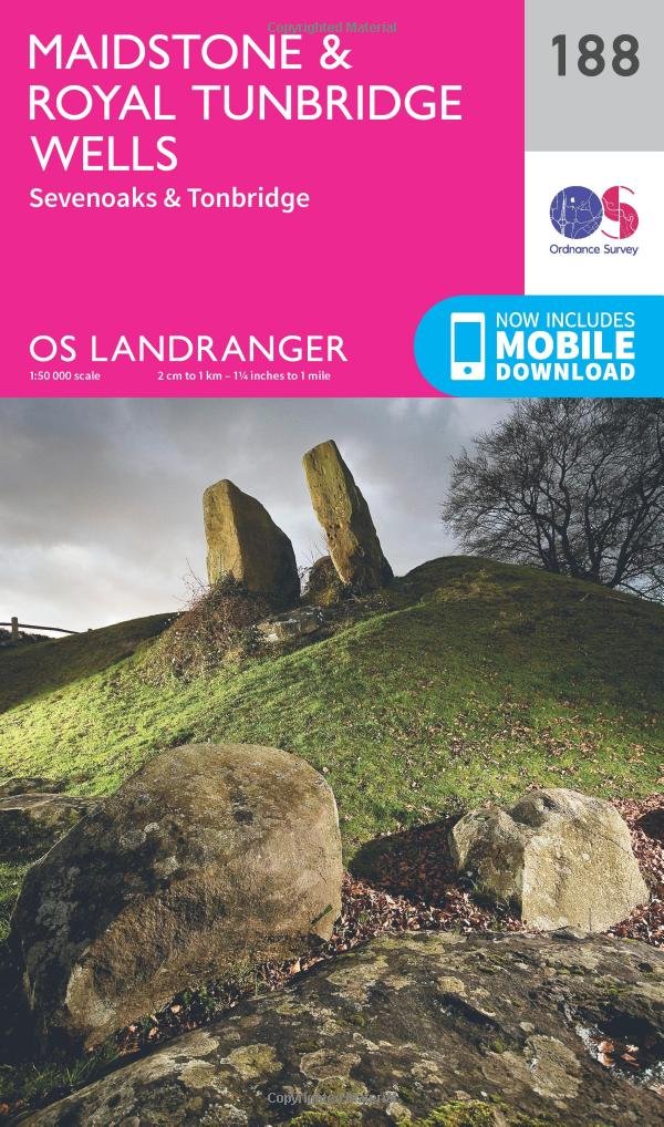 Maidstone & Royal Tunbridge Wells Map | Sevenoaks & Tonbridge | Ordnance Survey | OS Landranger Map 188 | England | Walks | Cycling | Days Out | Maps | Adventure Map – Folded Map, 24 Feb. 2016