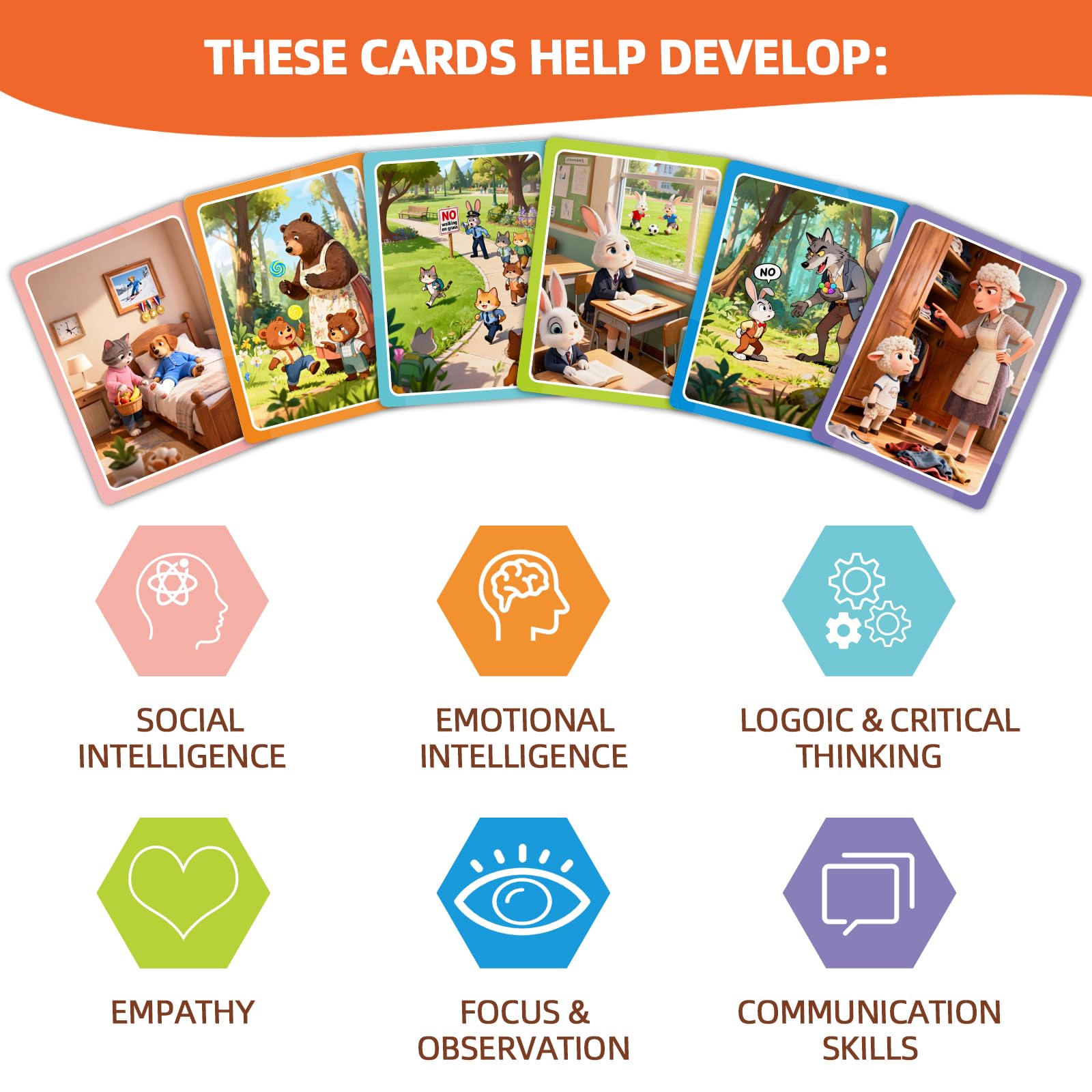 Speech Therapy Materials, Who What Why Conversation Cards for Kids – Learning Game for Social Skills, Emotional Intelligence & Critical Thinking, Sequencing Game & Articulation Materials, Ages 4+ — view 6