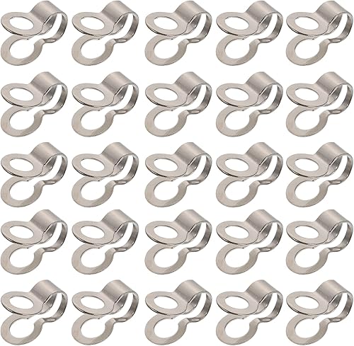 Miniatura 7 de EXCEART 125pcs Cadena de bola Pull Loop Conectores de ventilador de techo Lámpara Pull Loop Plata Conectores de cadena de acero inoxidable