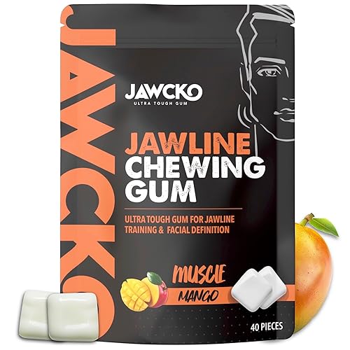JAWCKO Goma de mascar ultrarresistente  Obtén una mandíbula más fuerte y cuadrada  15 veces más dura que otras encías  Goma de mascar de mango