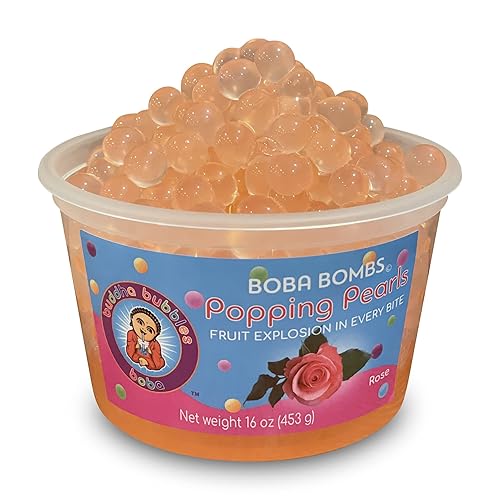 Vista 33 de Premium MANGO Popping/Bursting Boba Pearls/Boba Bombs Postre Topping by Buddha Bubbles Boba