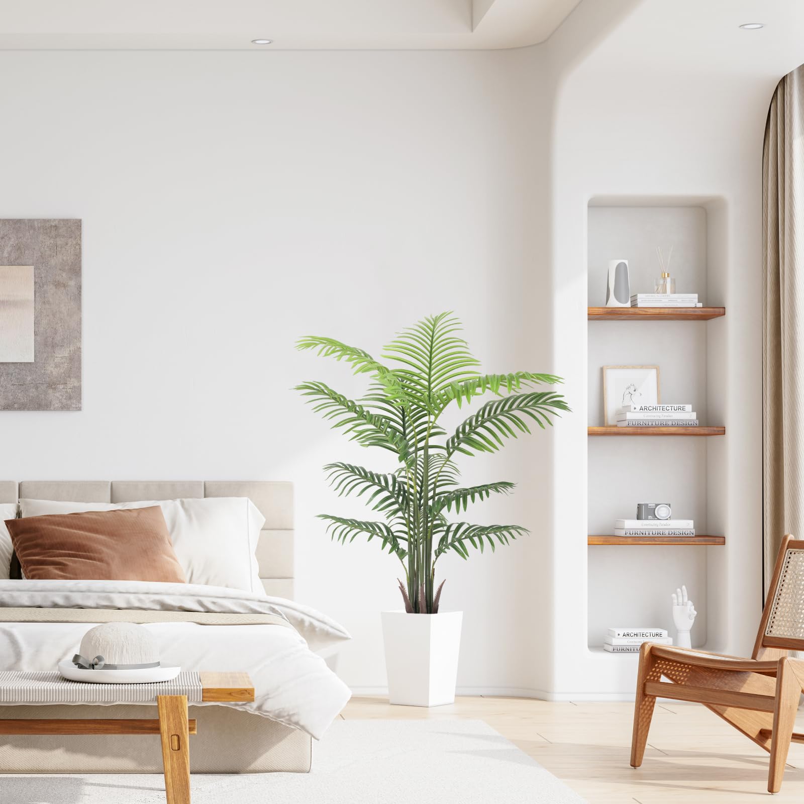 YOLEO Grandes Plantes artificielles en Pot - 120 cm - Palmier Artificiel - Décoration pour Salon, Balcon, Chambre à Coucher, Bureau