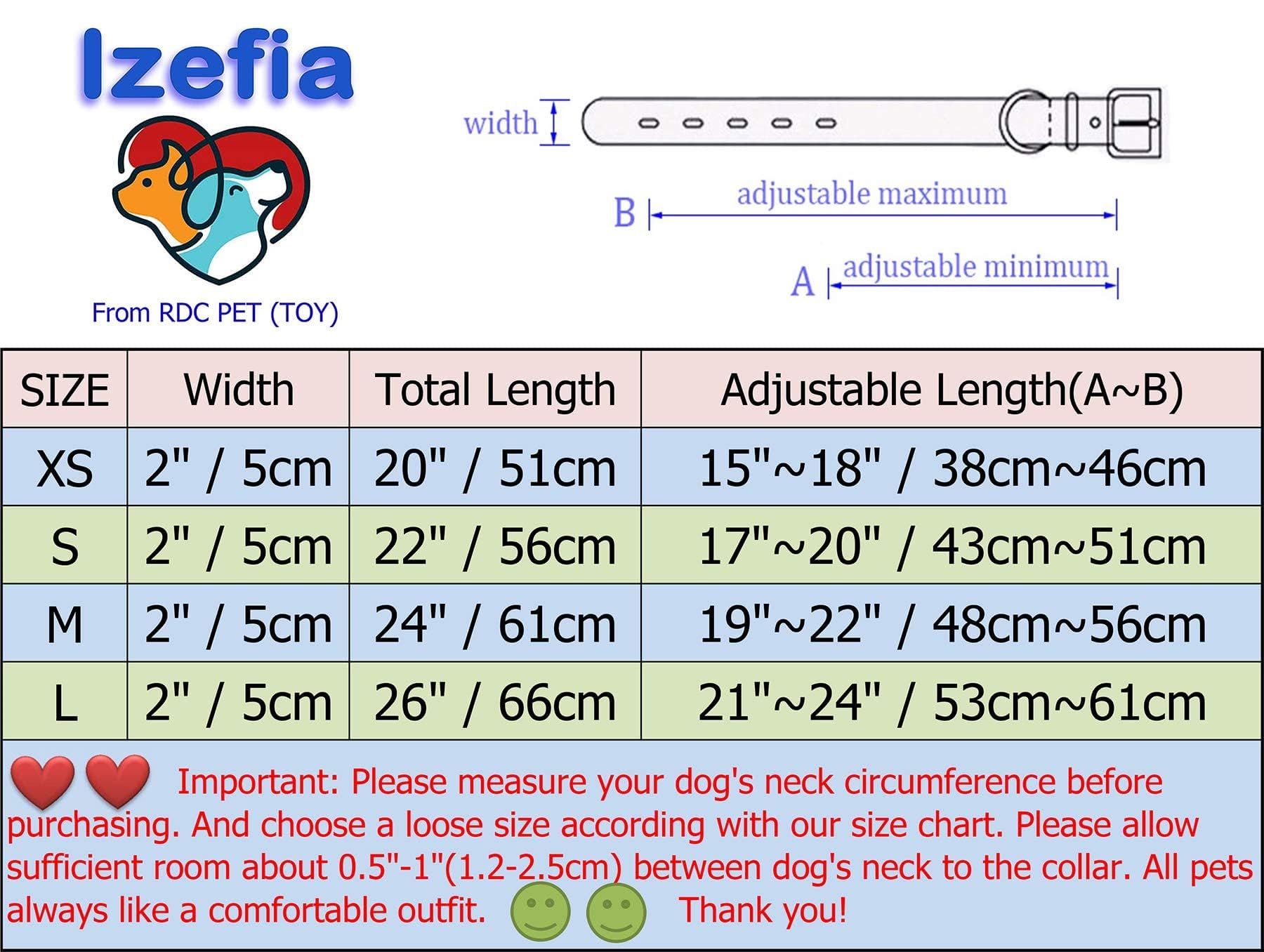 Izefia Dog Collar Black Sharp Spiked Studded Luxurious Padded Leather Collars for Medium Large Dogs - Image 2