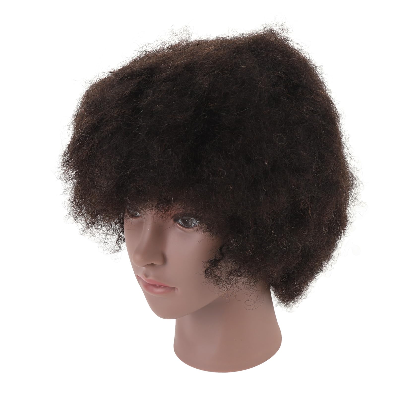 Testa di Manichino Cosmetologia Riccia Africana Realistica Pelle Nera Resina PVC per la Pratica dello Styling