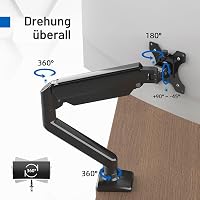 Suport pentru monitor GRIFEMA GB2003-1 pentru ecrane de 13-32 inchi, negru, suport de birou pentru monitor 3