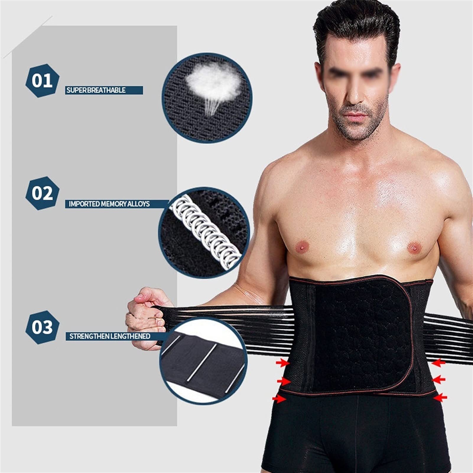 MMRTDJDR Cintura di Supporto per la Schiena Cintura Traspirante Fascia Dimagrante Fascia Sportiva per ernia del Disco, Sciatica, Supporto Lombare per Uomini e Donne Sollievo dal Dolore Lombare