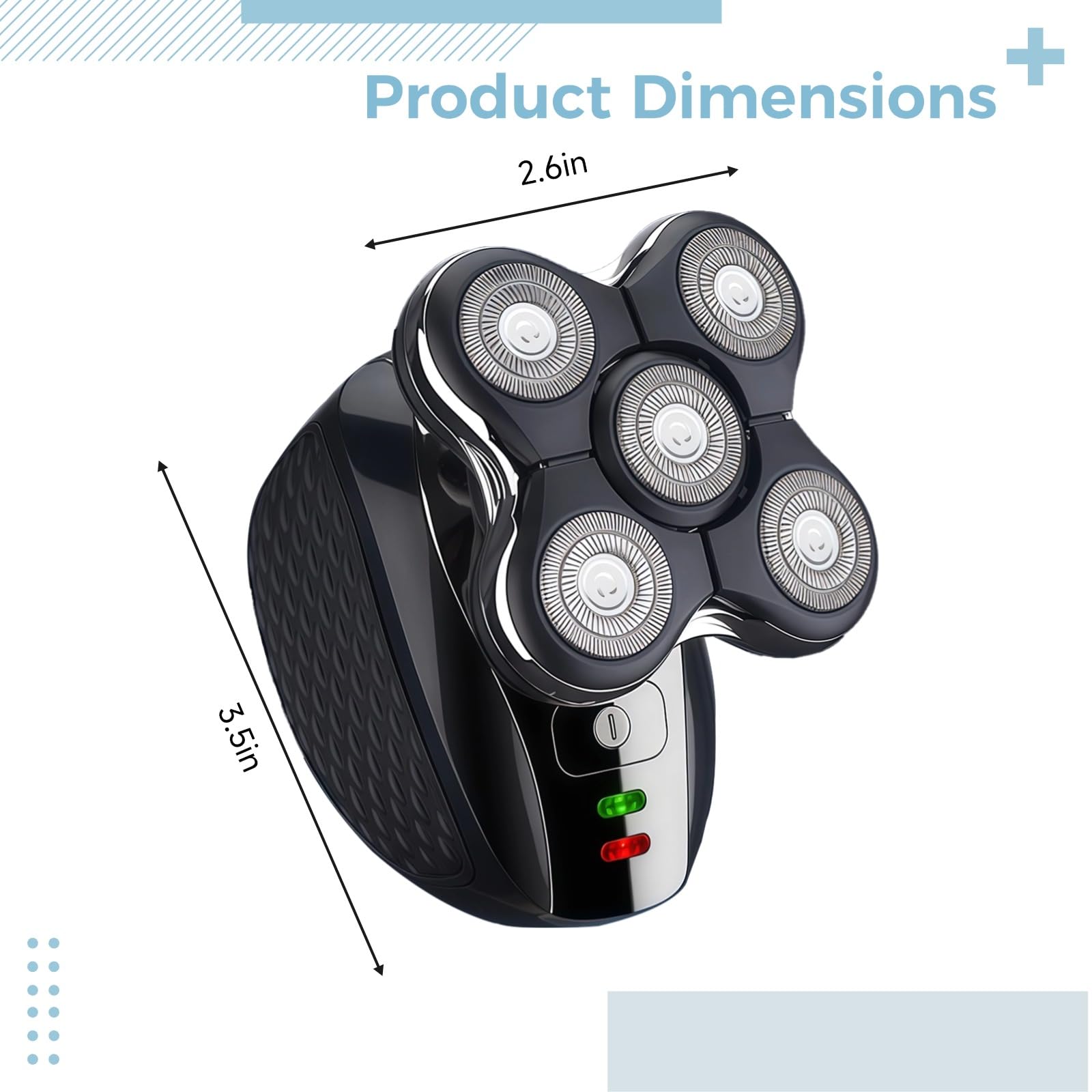 Rasoio elettrico 5 in 1, ricaricabile tramite USB, lavabile, con taglianaso, spazzola per il viso, tagliacapelli, design ergonomico