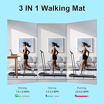 Walking with Incline Pad and Handle Bar, 3 in 1 Mini Walking Machine, 2.5HP Low Noise Treadmill for Home with Remote Control, Treadmill with Handle Bar, Running Pad with Remote Control