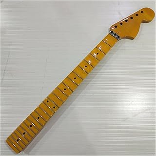 LYNLYN Guitar Neck Full Scalloped 22 Frets Maple Guitar Neck for Yellow Floyd Rose Nut Guitar Neck for Replacement Parts of Musical Instruments