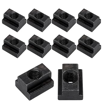 T Slot Nuts 10pcs, M10 Threads Black Oxide Finish Hardware Sliding Nuts Used for Machines Tool Tables, Grade 8.8