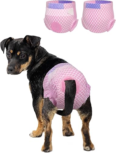Pet Soft Pañales para perros femeninos Pañales desechables para perros, pañales para gatos hembras, pañales para cachorros con orificio de cola de