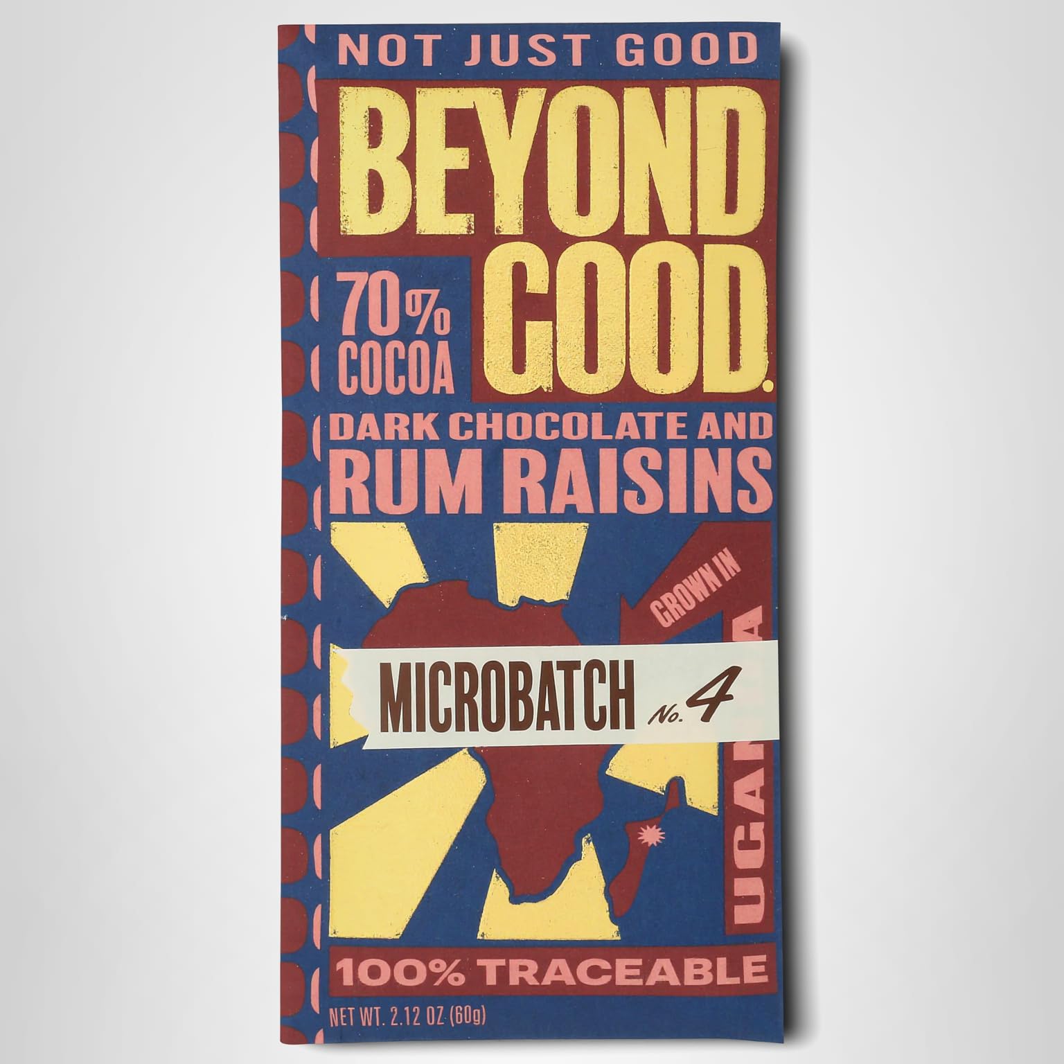 Amazon.com : Beyond Good 70% Rum Raisins Microbatch Chocolate Bar