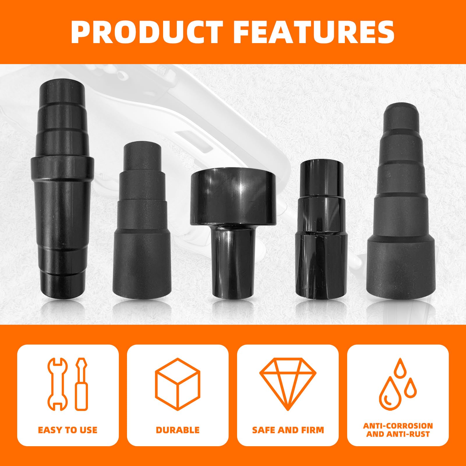 Juego de 10 adaptadores universales de manguera de vacío para aspiradora ShopVac de 1-1/4 pulgadas a 1-3/8 pulgadas a 1-1/2 pulgadas, reductor de 32 mm a 35 mm; 32 mm a 38 mm, 32 mm a 45 mm, 1 3/8 a 1