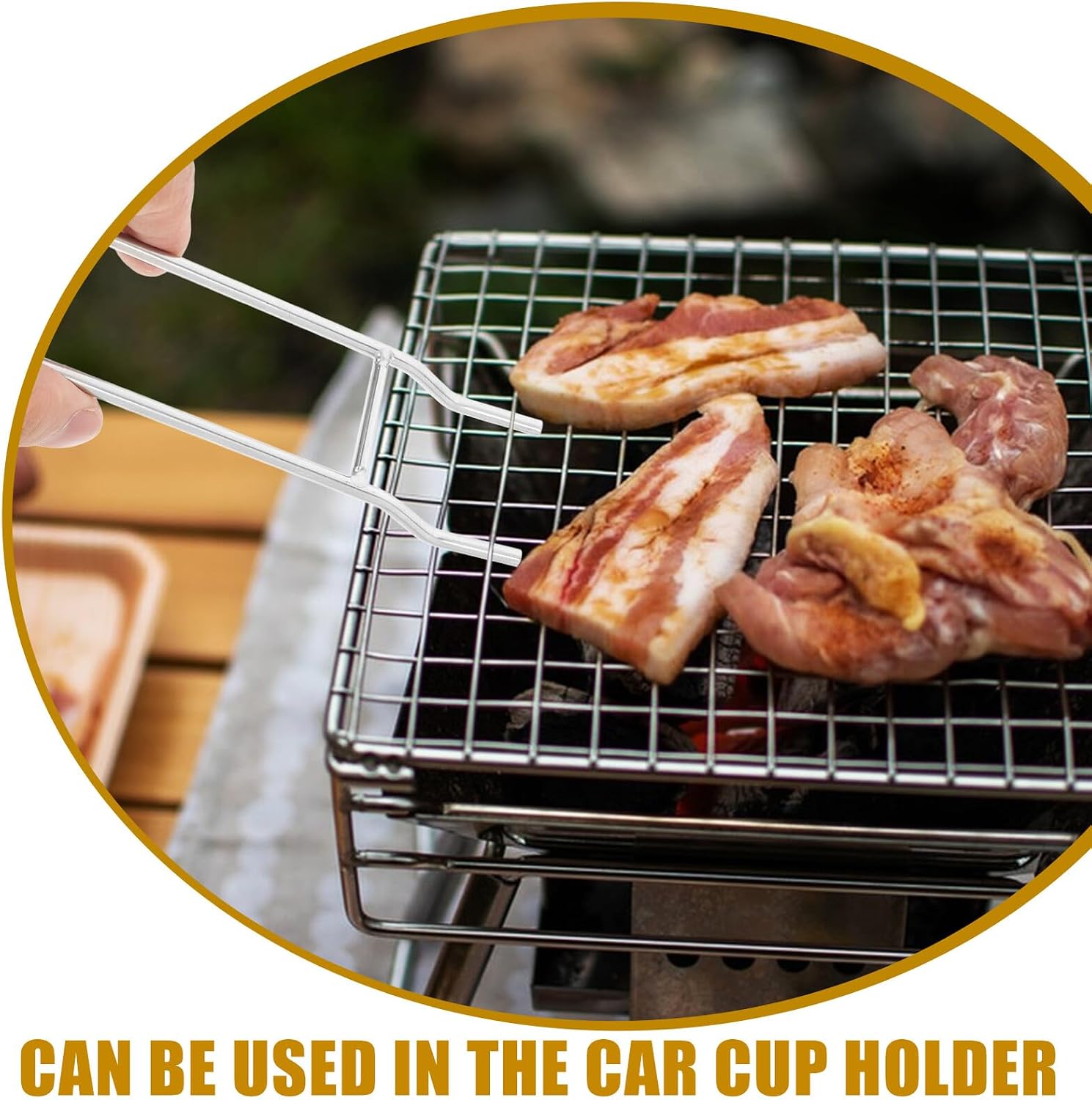 Stainless Steel Grate Lifter for Charcoal and Gas Grills, Silver