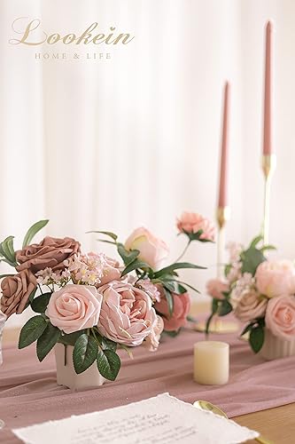 Miniatura 3 de Lookein Flores Artificiales para Decoración de Boda DIY, Ramo de Novia, Centros de Mesa, Guirnalda de Flores, Coronas, Arco de Pasillo, Decoración