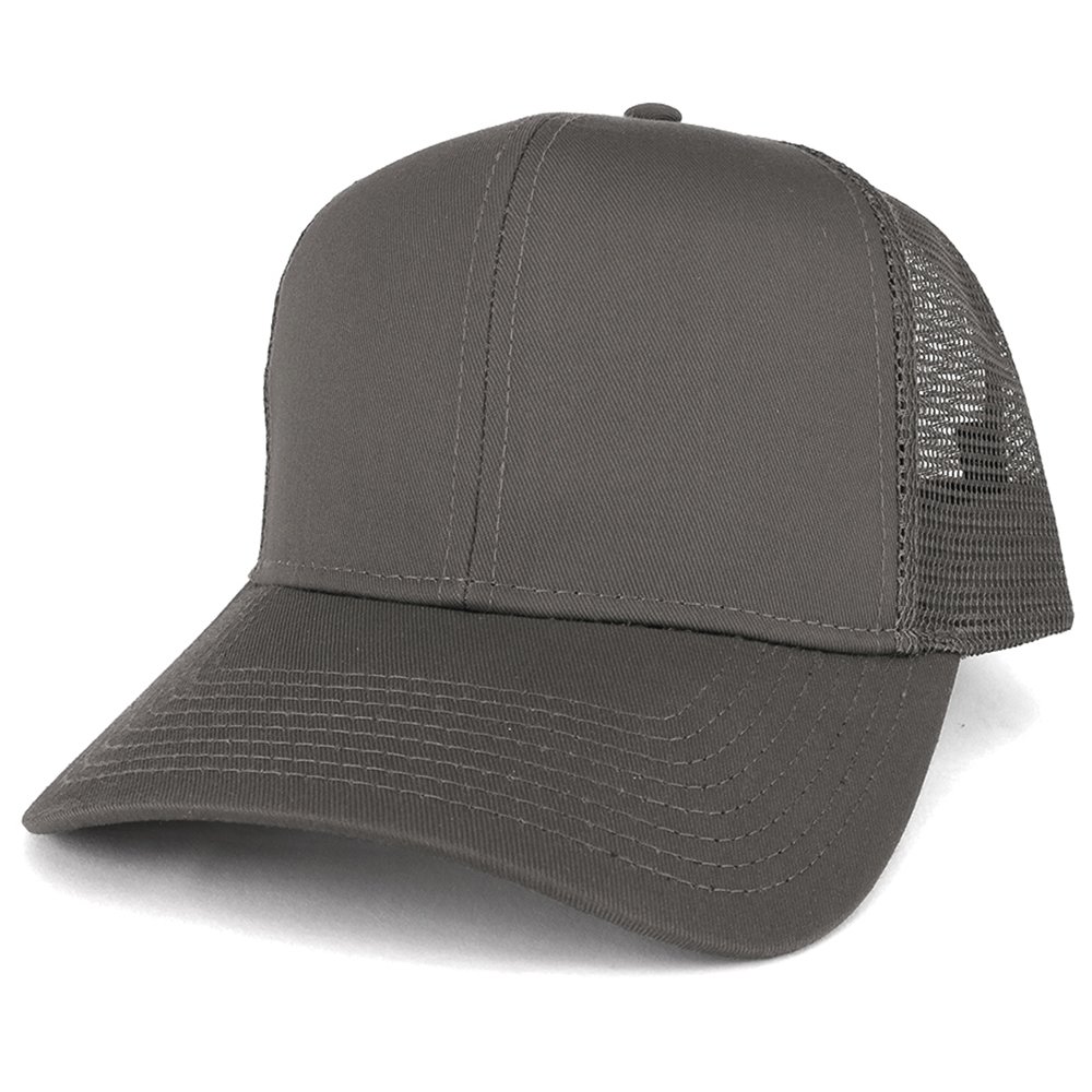 Armycrew XXL Oversize High Crown Adjustable Plain Mesh Back Trucker Baseball Cap