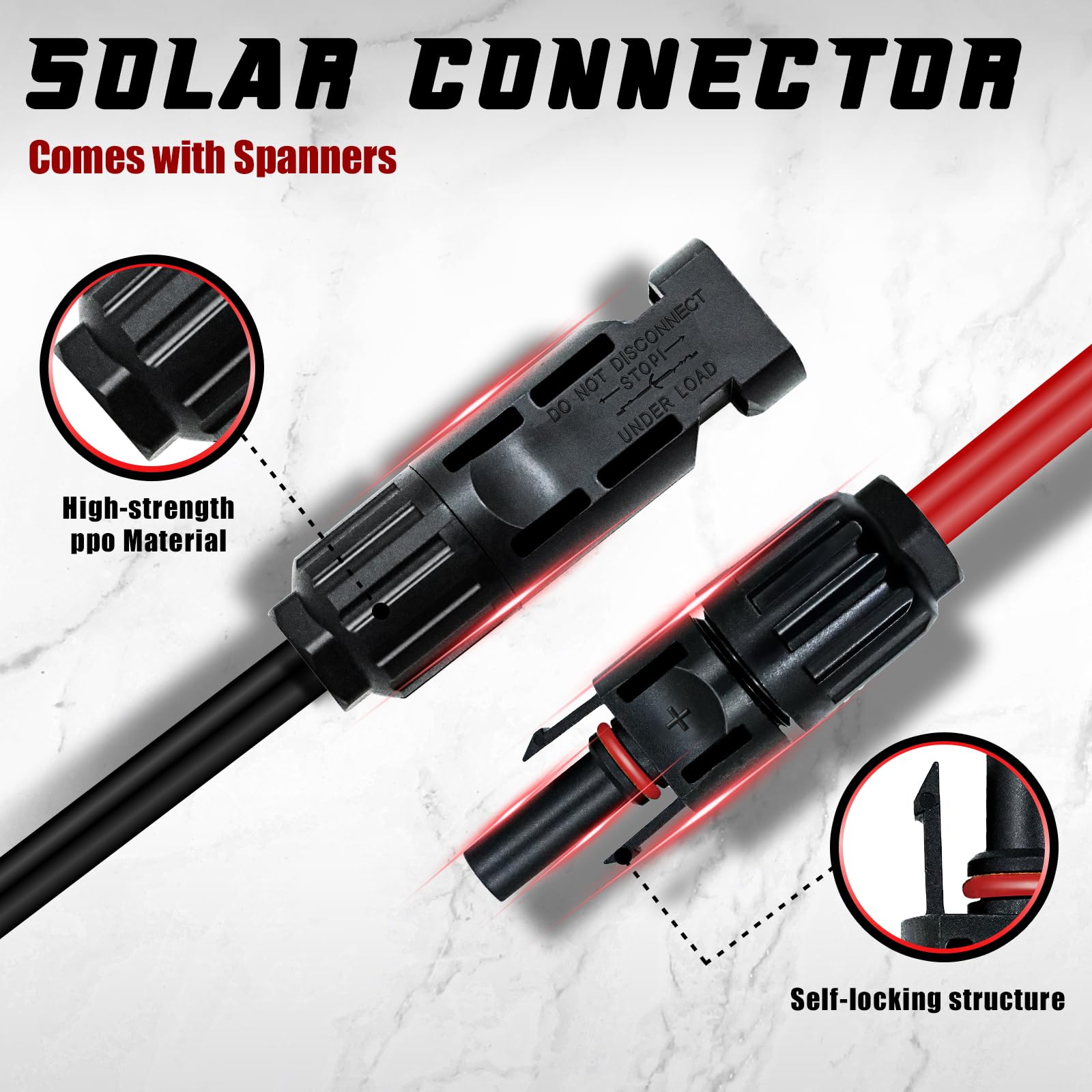 24 pares de conectores solares, conectores solares macho y hembra, conectores de cable de panel solar con 2 llaves inglesas IP67 impermeables
