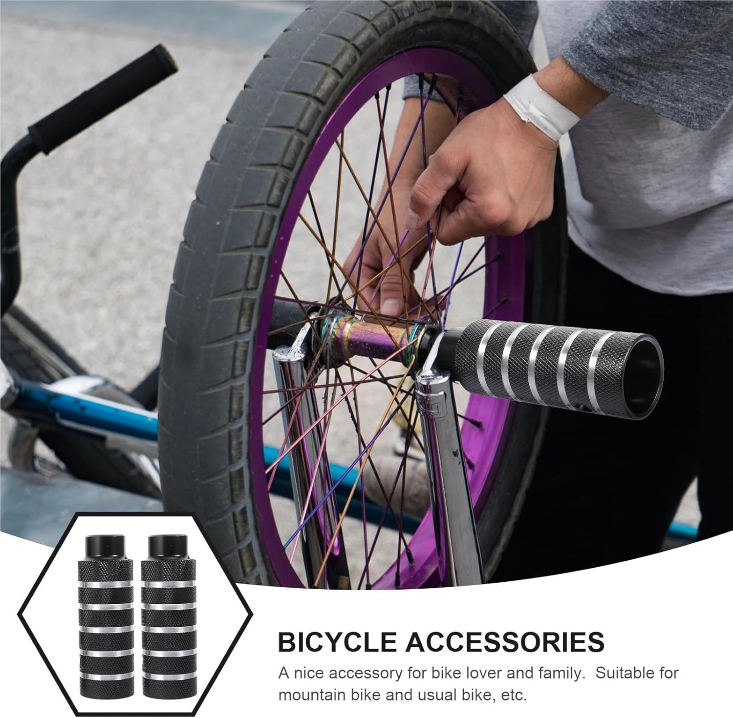 Bike Pegs 4pcs Aluminum Alloy Bike Pegs Post for Mountain Bikes Durable Easy Install Outdoor Riding Enthusiasts Peg Accessories