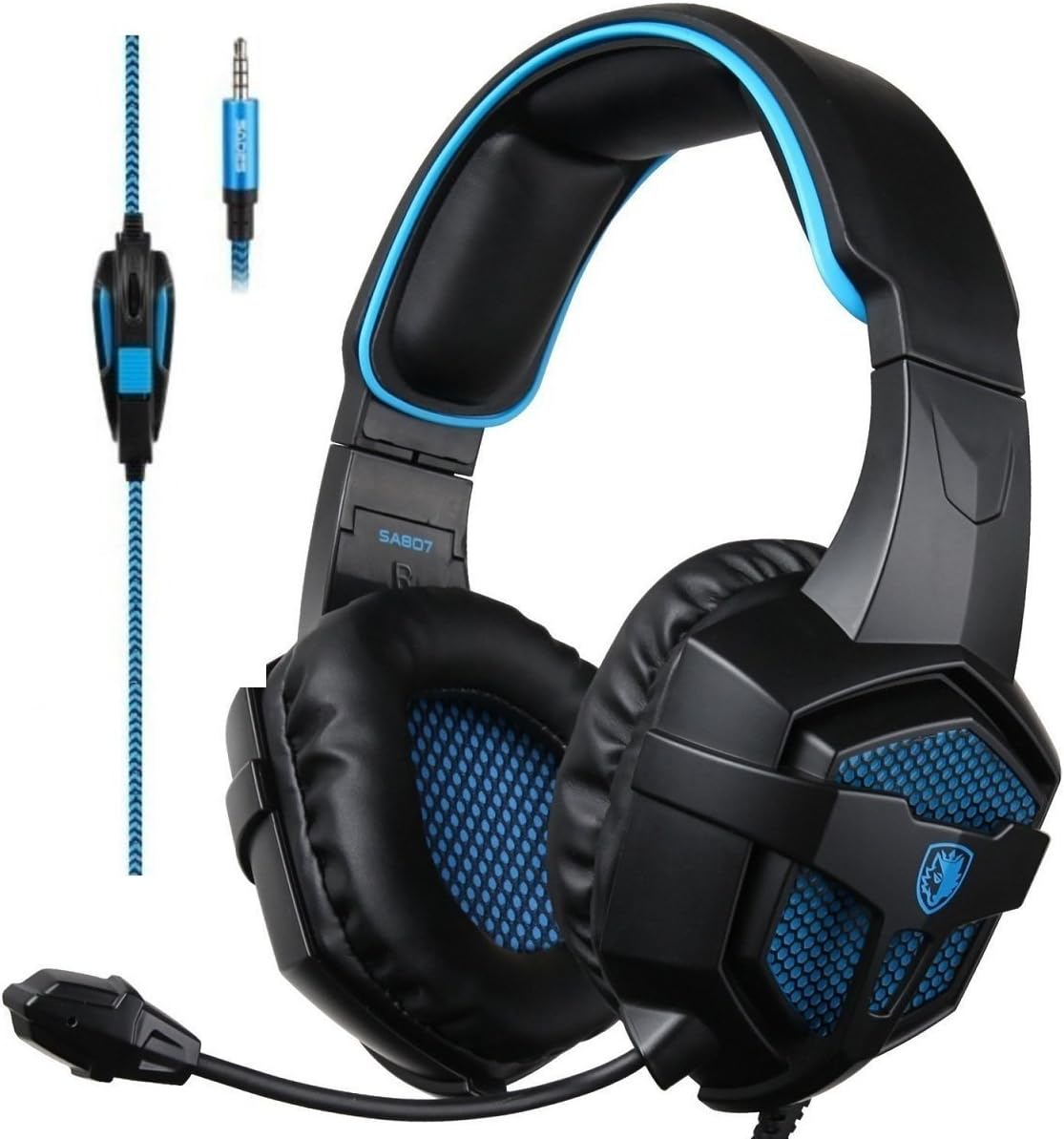 Sades sades807 Gaming Headsets Headphones for New Xbox one PS4 PC Laptop Mac Mobile, Black & Blue
