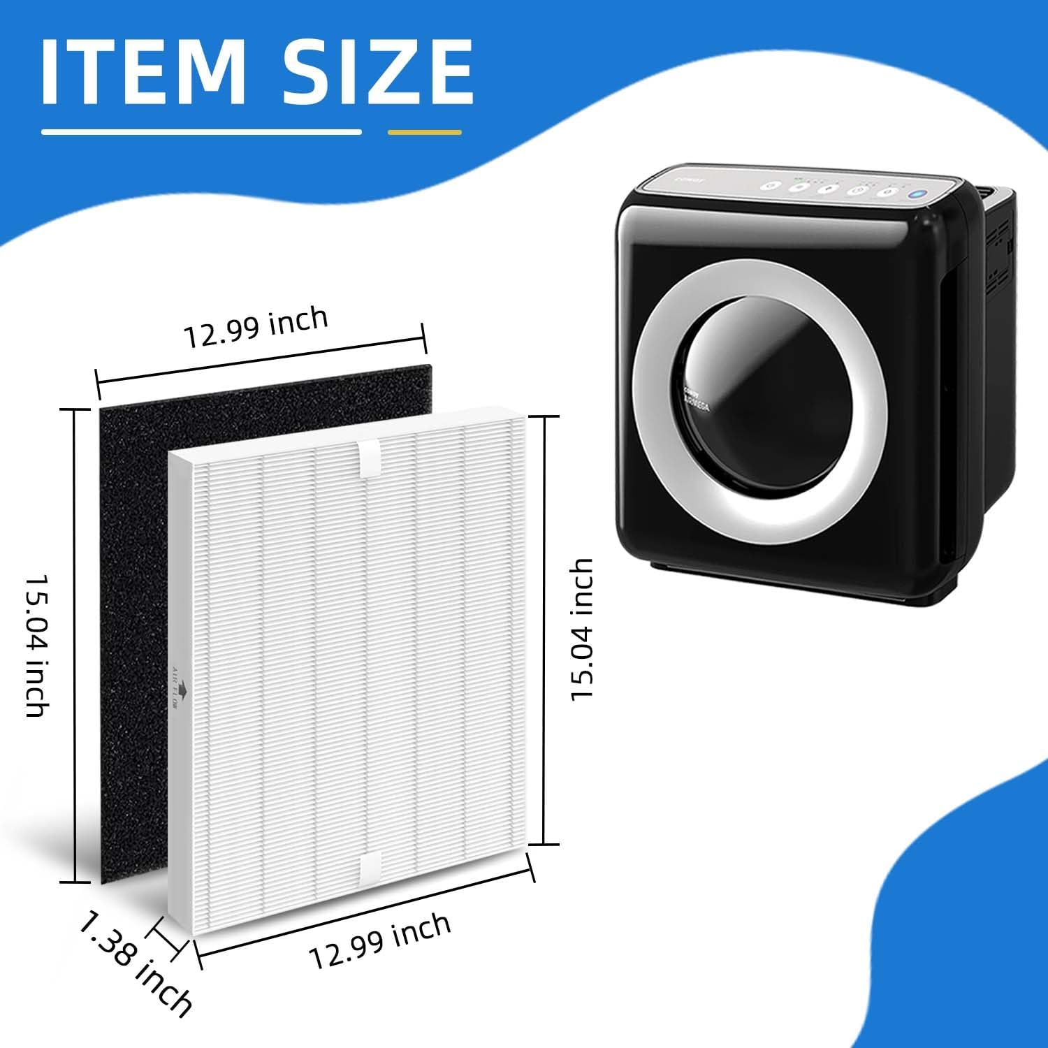 AP-1512HH Replacement Filter Compatible with Coway Airmerga AP1512HH and 200M Air Purifier(4 True Hepa Filter+8 Carbon Filter+1 Cleaning Brush) - Image 5