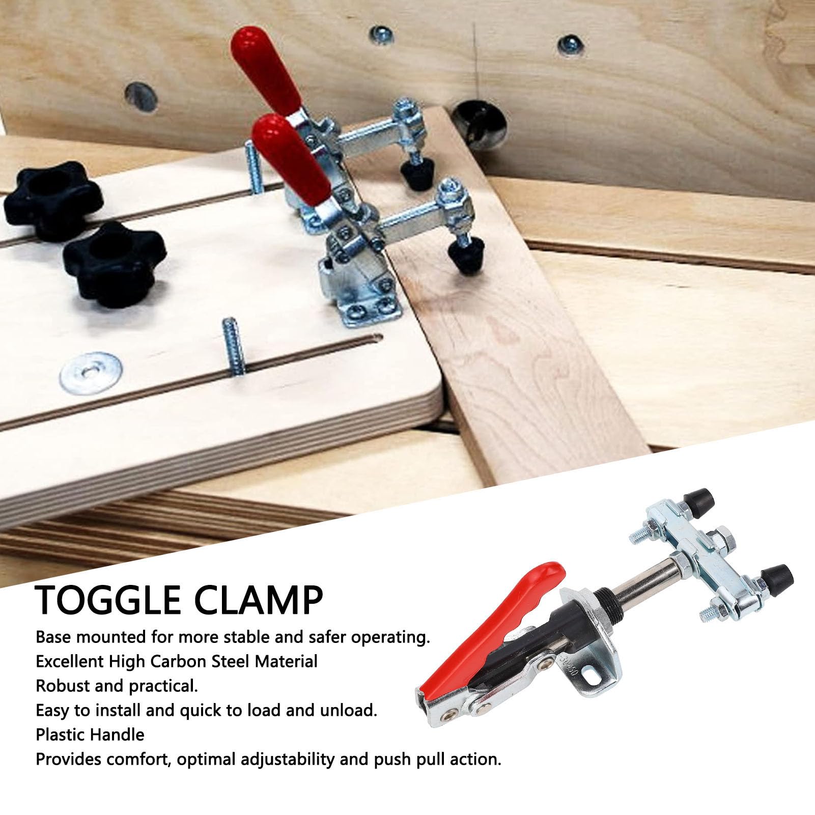 Push Pull Clamp: 992.1Lb Clamping Force Quick Release Clamp with Double Heads,Toggle Clamps for Secure Fastening