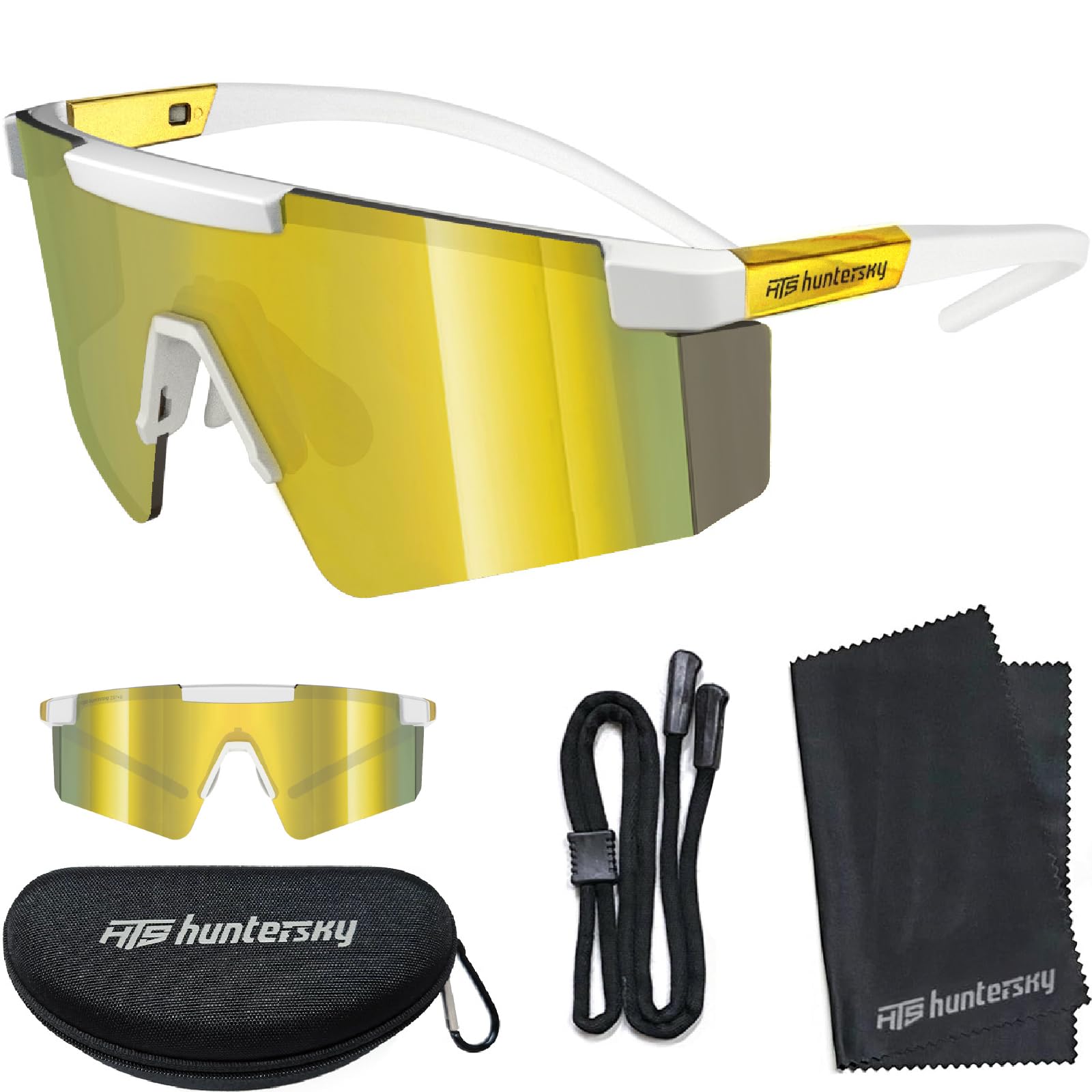 HTS HUNTERSKY Huntersky Z87 UV400 Occhiali da sole per uomo e donna, per corsa, ciclismo, baseball, sport all'aria aperta
