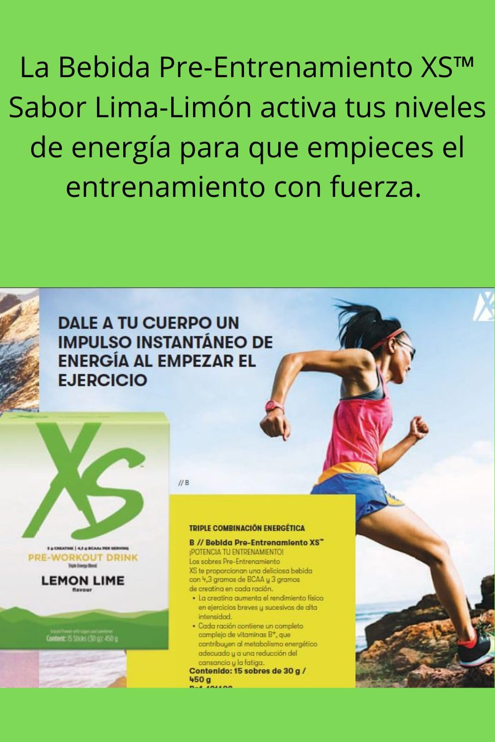 Bebida Pre-Entrenamiento XS Sabor Lima Limón
