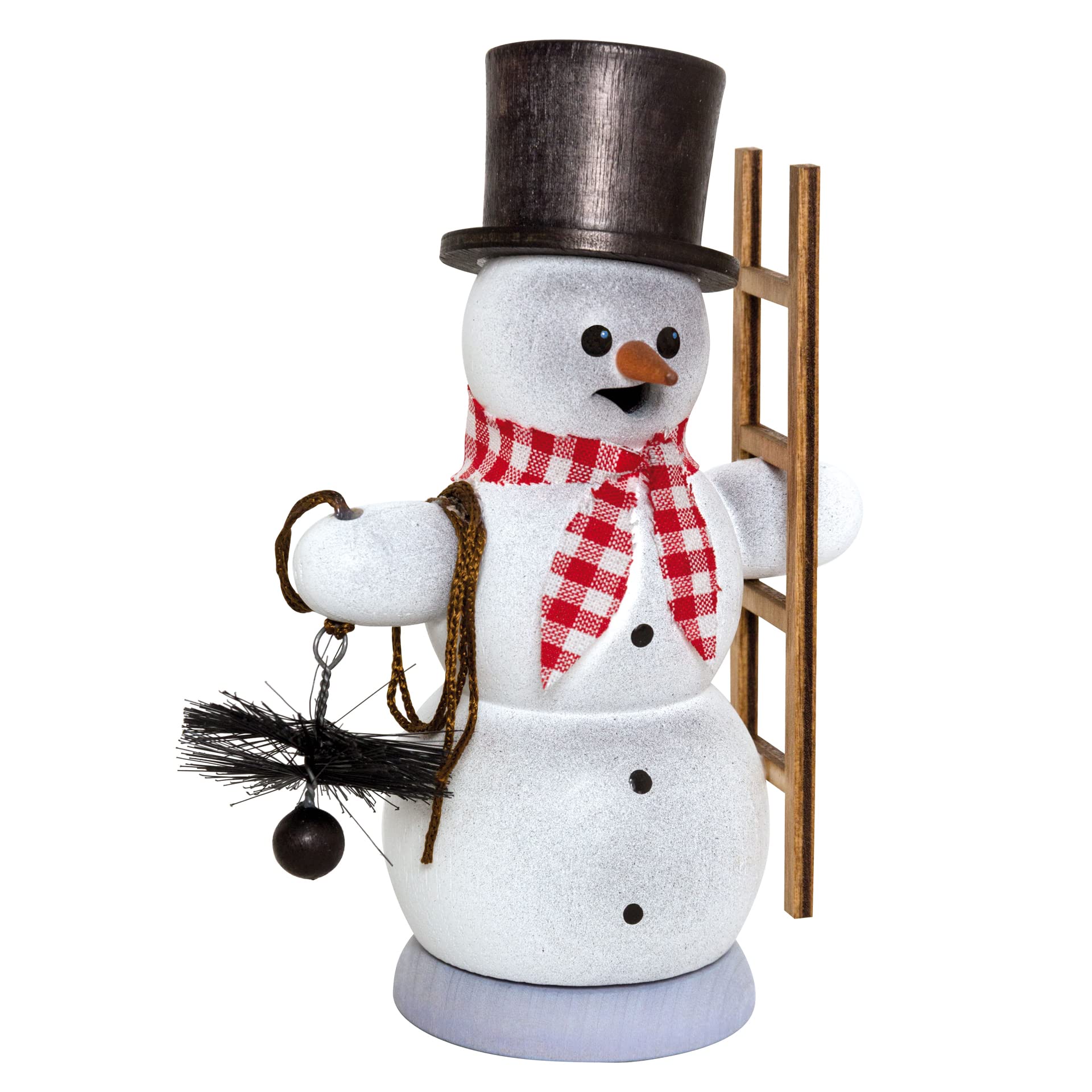 Kuhnert Rauchmann/Räucherfigur aus Holz - Schneemann als Schornsteinfeger - Größe: ca. 13 cm - Made in Germany