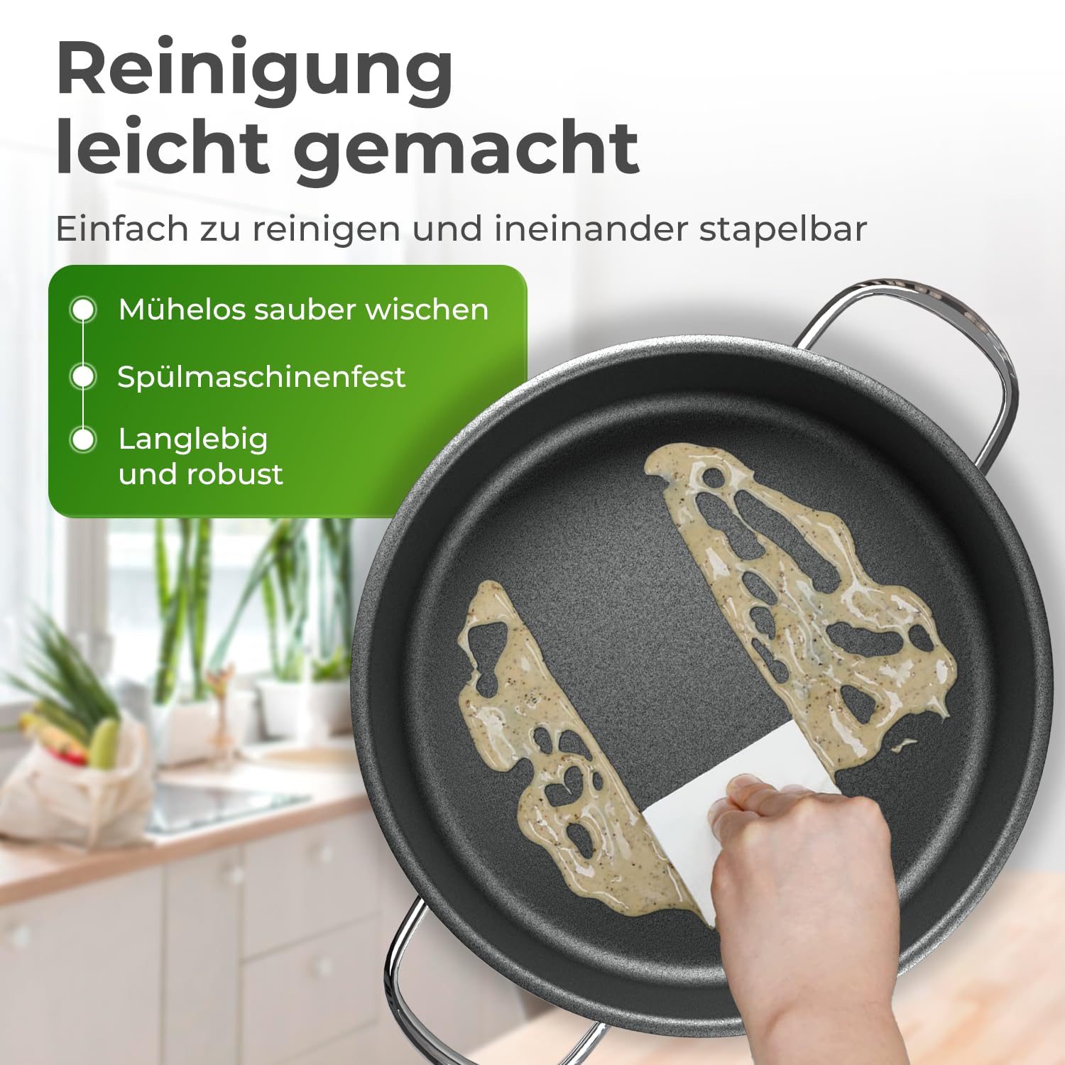 KLAMER Servierpfanne, Schmorpfanne mit Deckel 28cm Induktion, Edelstahl Schmortopf backofengeeignet, Schmorpfanne hoher Rand, Premium Beschichtung
