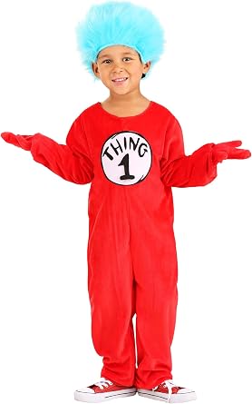 Dr. Seuss Thing 1 or Thing 2 Deluxe Costume Toddler 18 Months Old, 2T, 4T