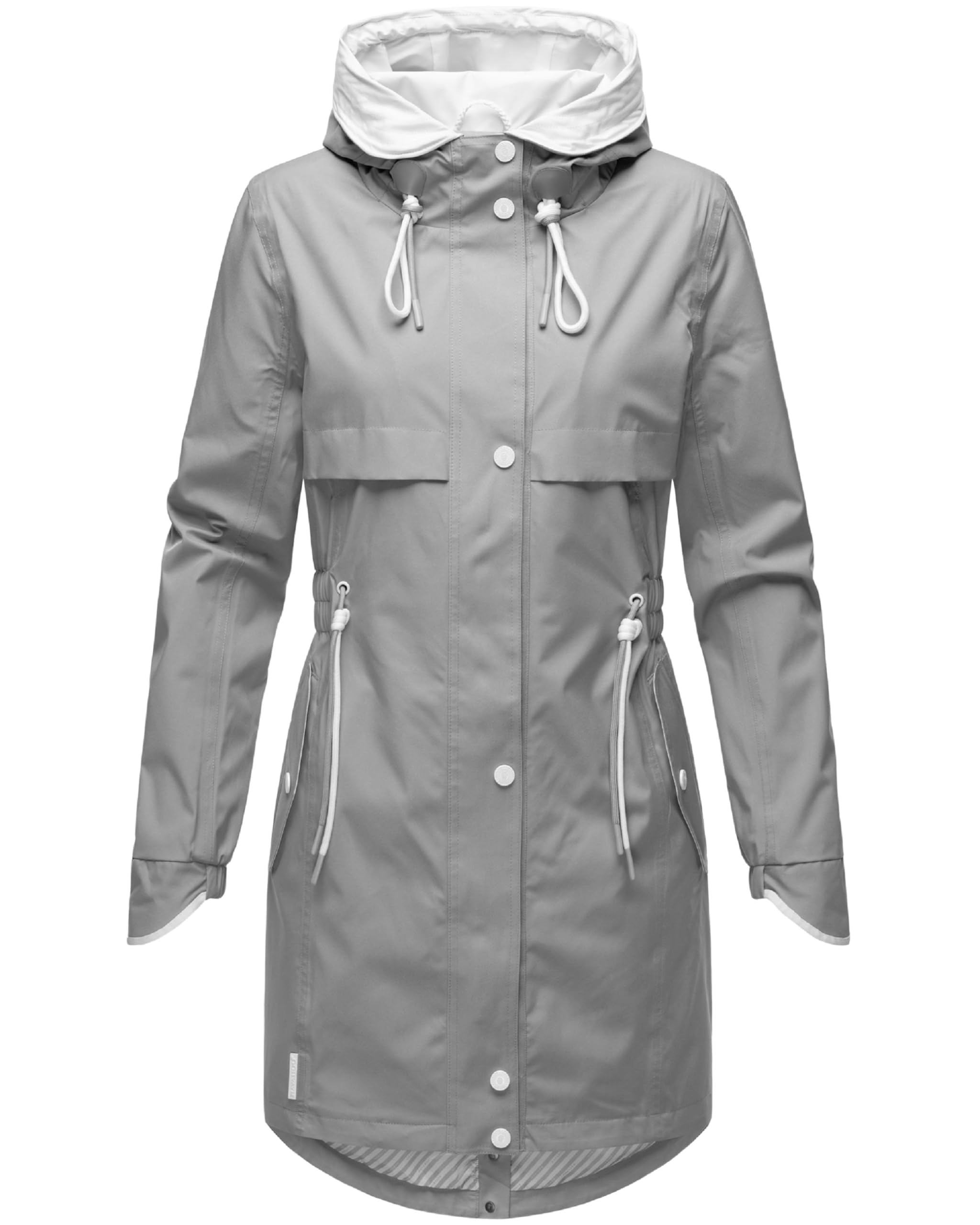 Navahoo Women's Gray Xankaa Lightweight Transition Coat Long Parka With Hood S-3Xl, M