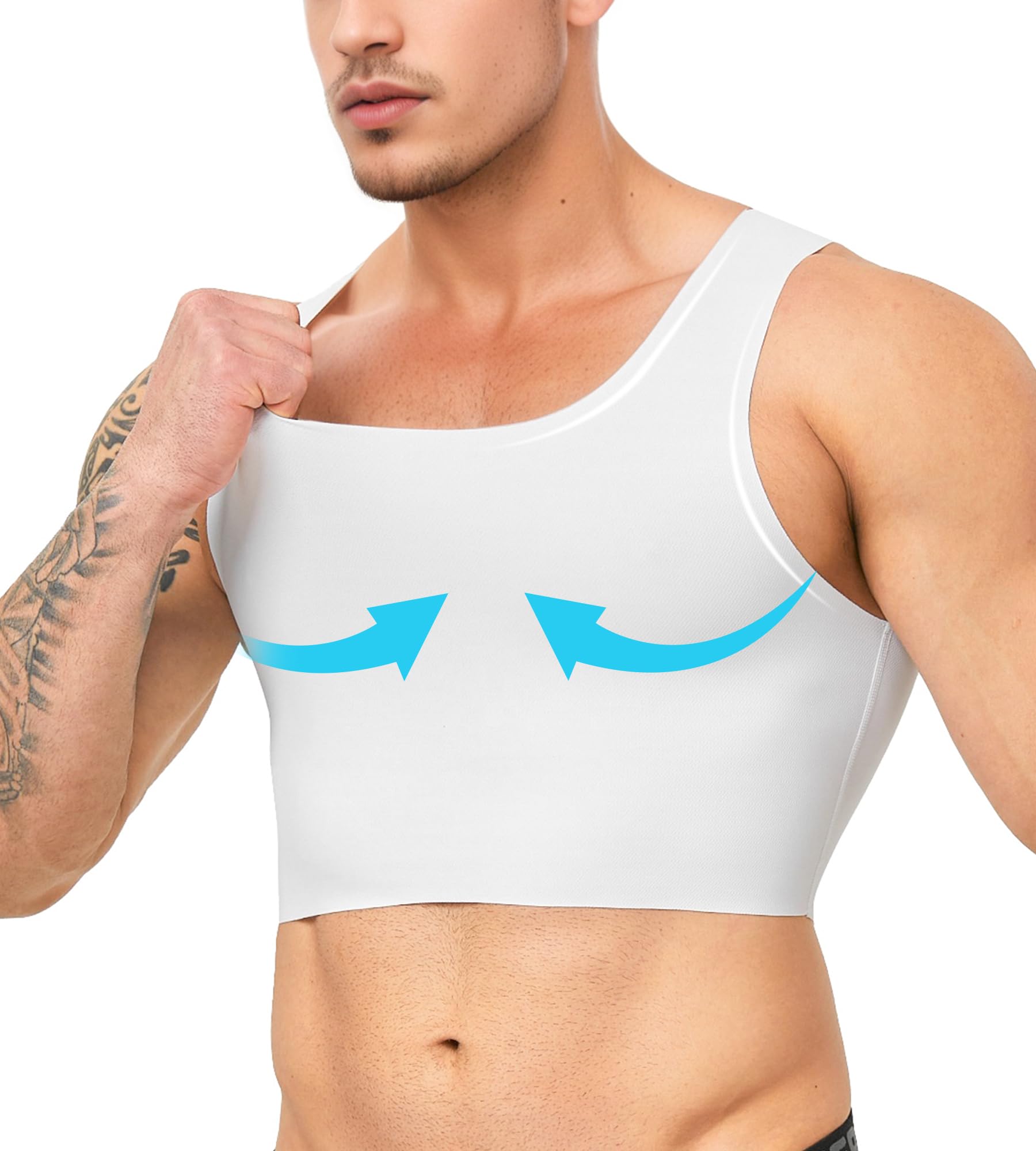 Kompressions-Gynäkomastie, Brust-Bindeband, Bauchweg-Tanktop, Brust-BH für Transgender, FTM, Tomboy, Männer und Frauen