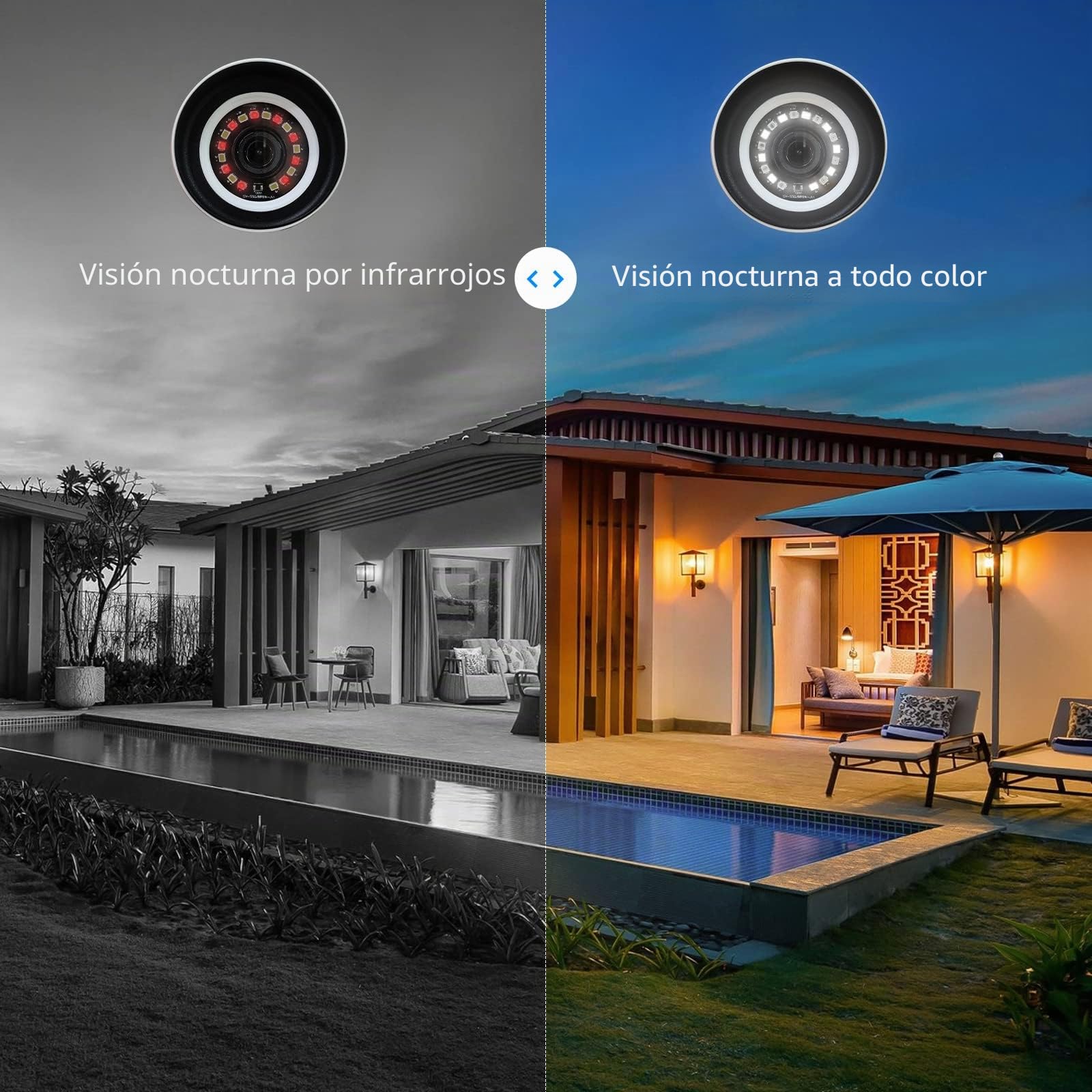 Hiseeu Kit de Cámaras de Vigilancia PoE 8CH 5MP, Sistema de Cámara Vigilancia con 10 Pulgada de Monitor,4x Cámara de Seguridad Exterior con Disco Duro de 3TB, Visión Nocturna Color