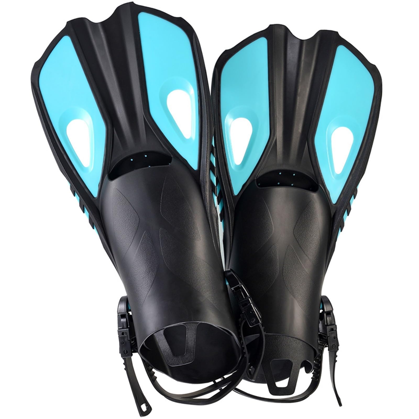 Aletas de Entrenamiento Aletas de Snorkel natación Zapatos Buceo Cortos Ranas Pato Ajustables Silicona Tamaño Viaje Talón Abierto Adulto para Entrenamiento Acuático